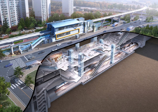 한화건설이 수주한 도봉산 ~ 옥정 광역철도 건설공사 제2공구 103 정거장 조감도. 한화건설 제공